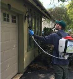 spraying the house