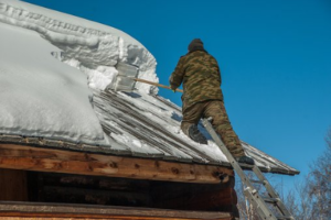 man removing snow 