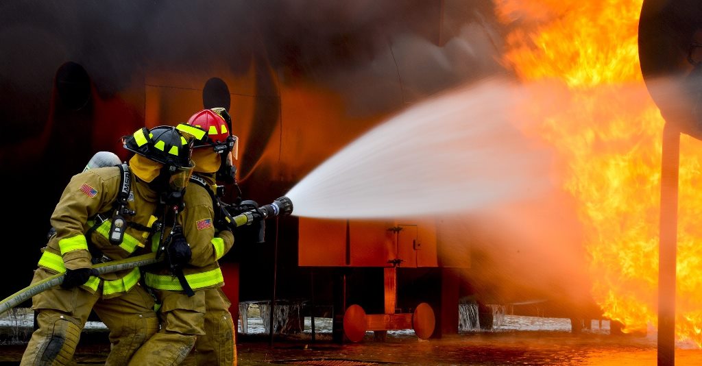 fighting a house fire